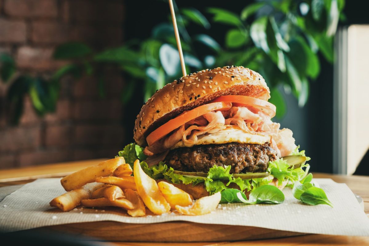burger and fries