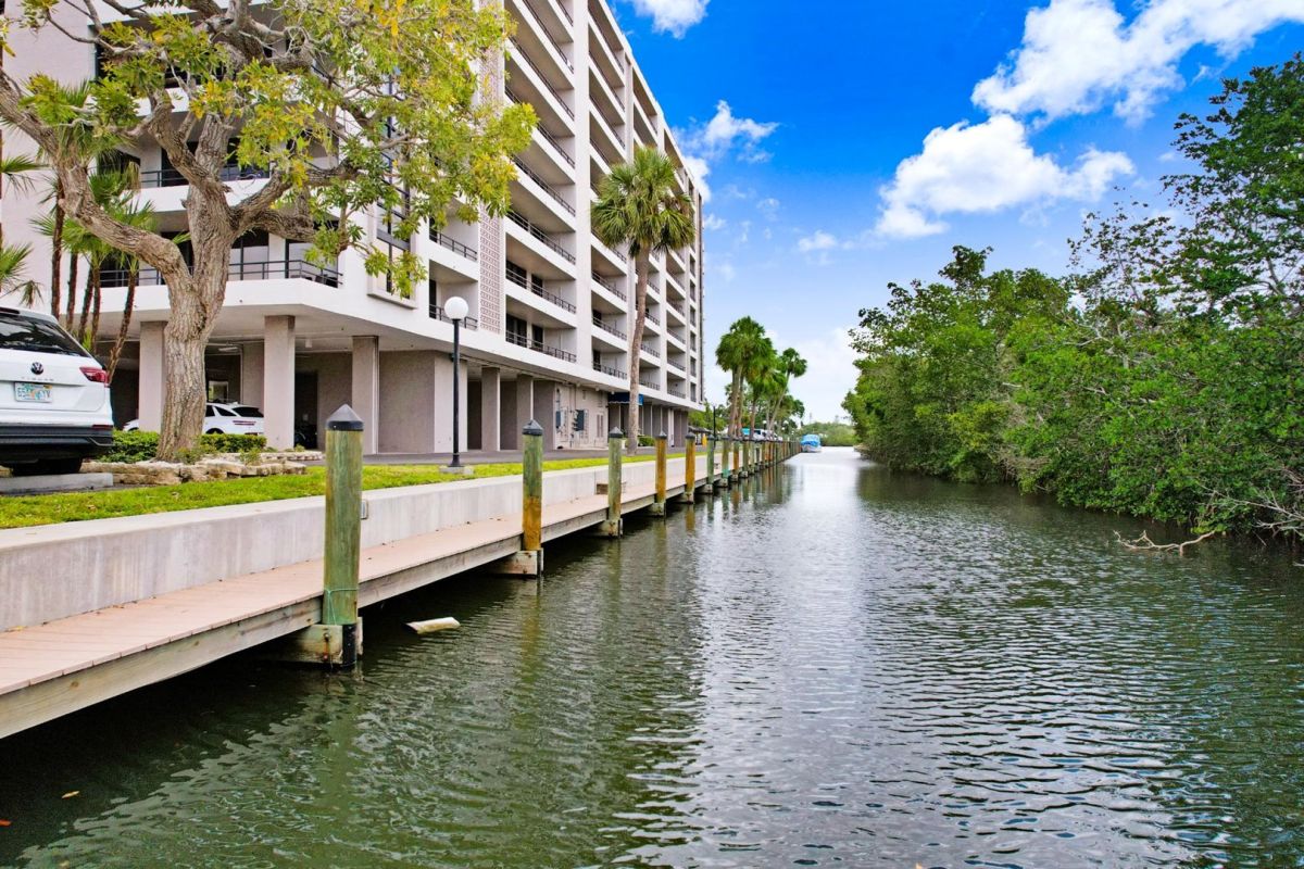 view of boat dock canal