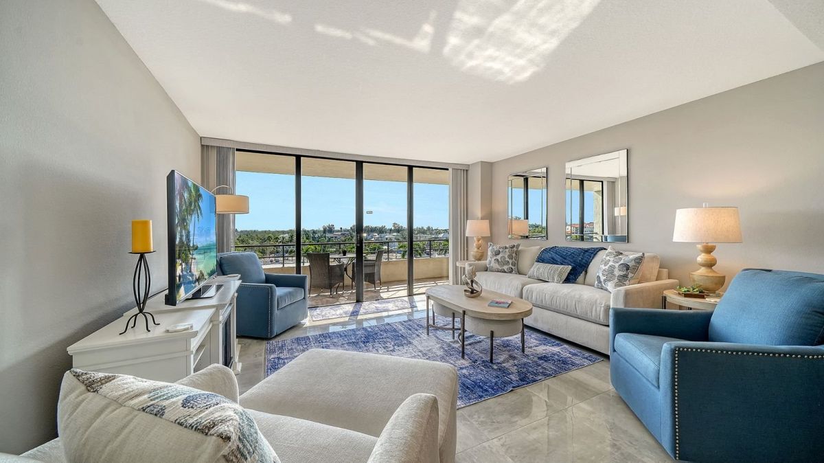 view of Siesta Key rental living room